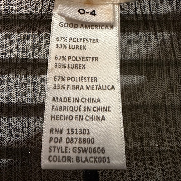 Good American Black Sheer Shimmer Kimono Swimsuit Cover-Up NWOT Belted - Picture 5 of 5